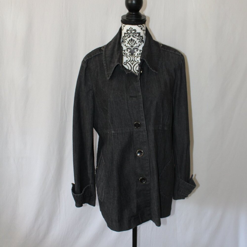 Kenar Sport Coat Jacket Blazer Gray Denim Pleated Size XL Pre-Loved EUC - Picture 4 of 13